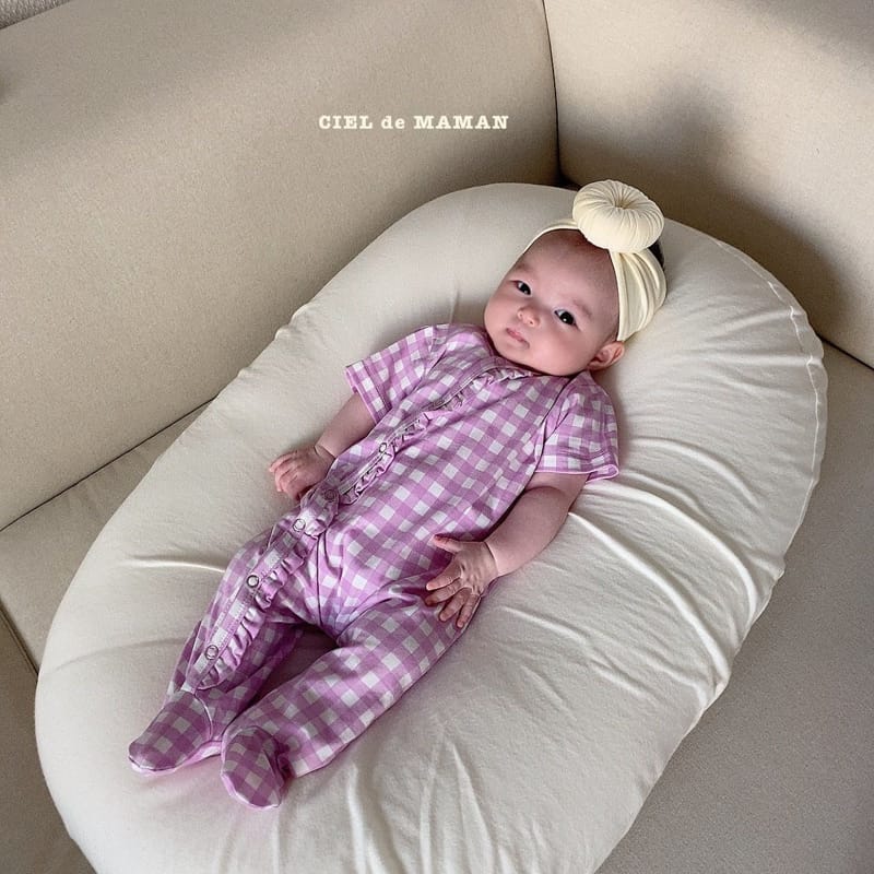 CIEL DE MAMAN - Korean Children Fashion - #Kfashion4kids - Check Frill All-in-one - 4