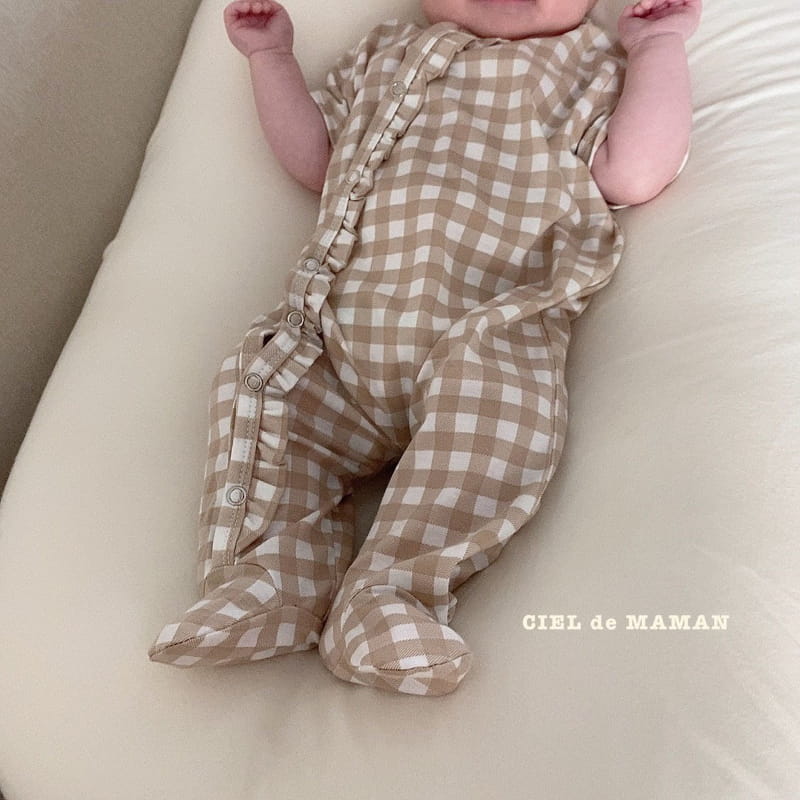 CIEL DE MAMAN - Korean Children Fashion - #Kfashion4kids - Check Frill All-in-one - 8
