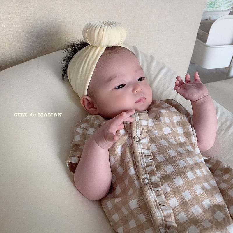 CIEL DE MAMAN - Korean Children Fashion - #Kfashion4kids - Check Frill All-in-one - 9