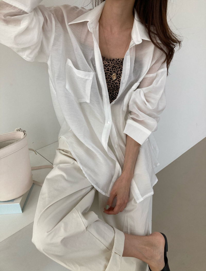COCO J - Korean Women Fashion - #Kfashion - Lauren See Through Shirt - 2