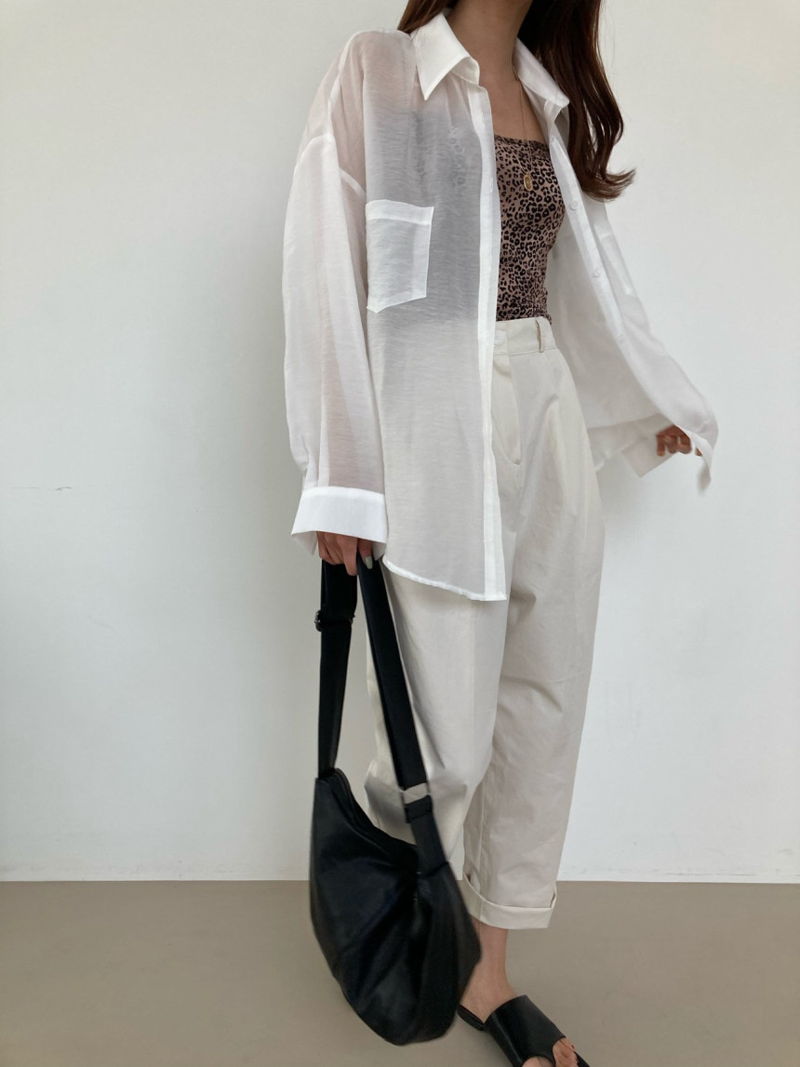 COCO J - Korean Women Fashion - #Kfashion - Lauren See Through Shirt - 4