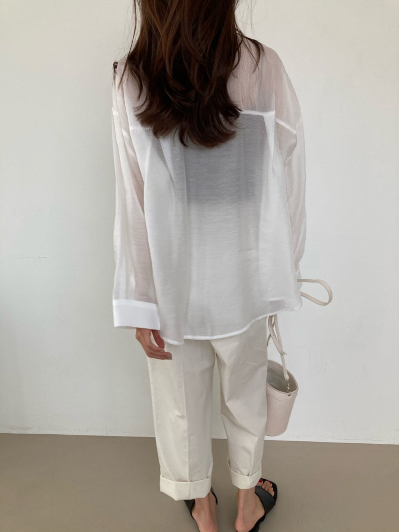 COCO J - Korean Women Fashion - #Kfashion - Lauren See Through Shirt - 5