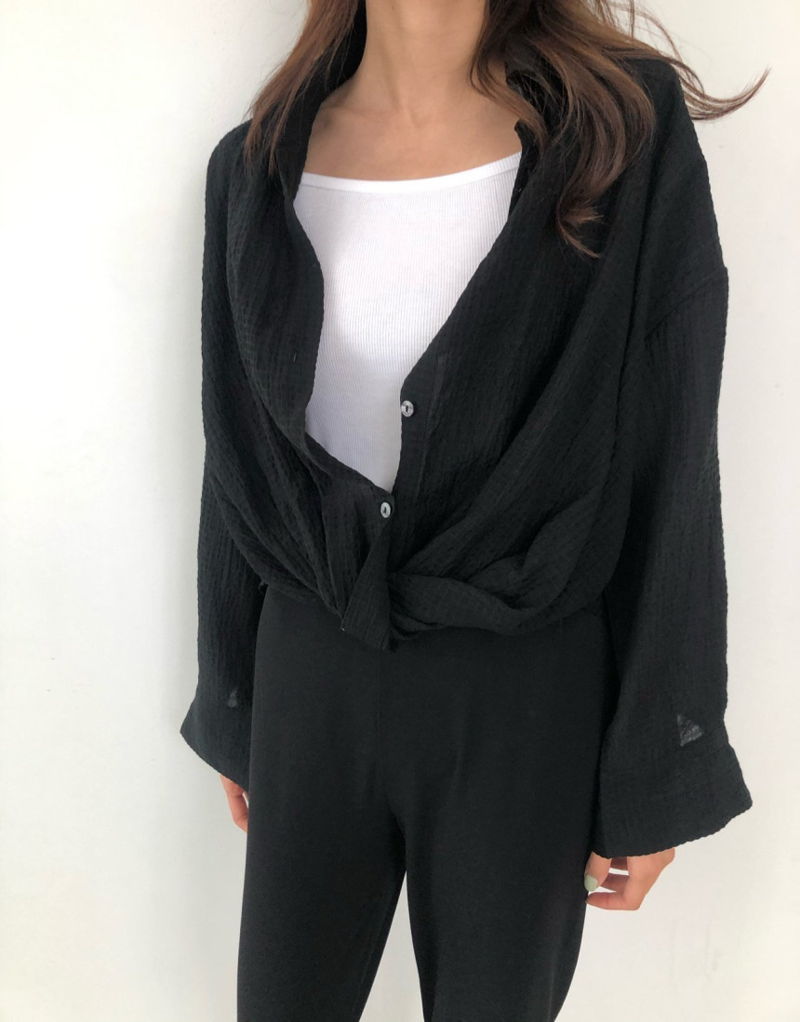 COCO J - Korean Women Fashion - #Kfashion - Roy Twist Shirt - 11