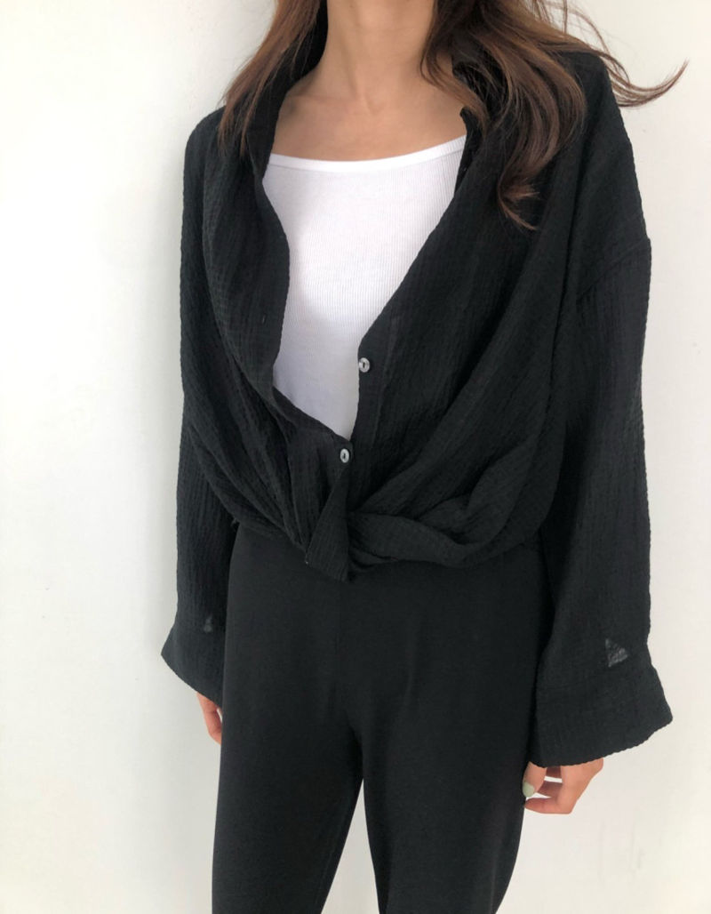 COCO J - Korean Women Fashion - #Kfashion - Roy Twist Shirt - 5