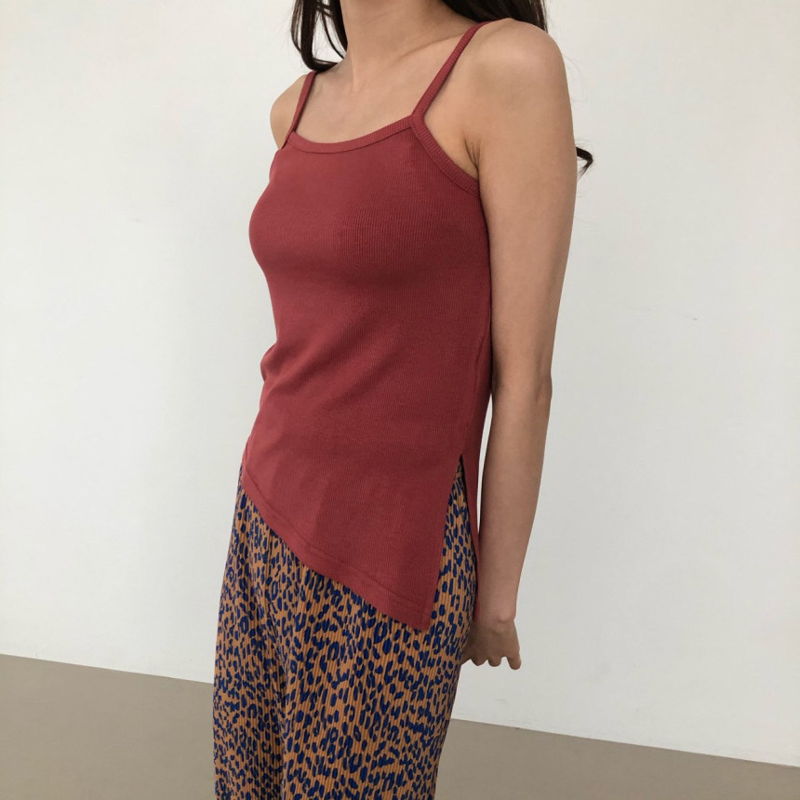 COCO J - Korean Women Fashion - #Kfashion - Unbalance Slit Sleeveless Top - 7