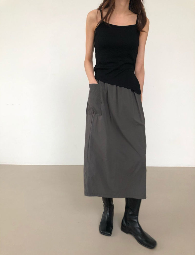 COCO J - Korean Women Fashion - #Kfashion - Unbalance Slit Sleeveless Top - 8