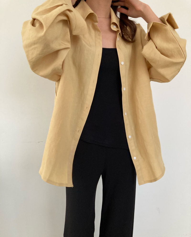 COCO J - Korean Women Fashion - #Kfashion - Theory Linen Shirt - 4