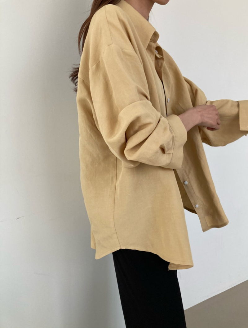 COCO J - Korean Women Fashion - #Kfashion - Theory Linen Shirt - 5