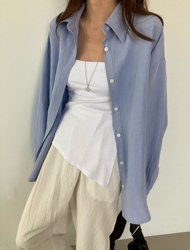 COCO J - Korean Women Fashion - #Kfashion - Theory Linen Shirt - 8