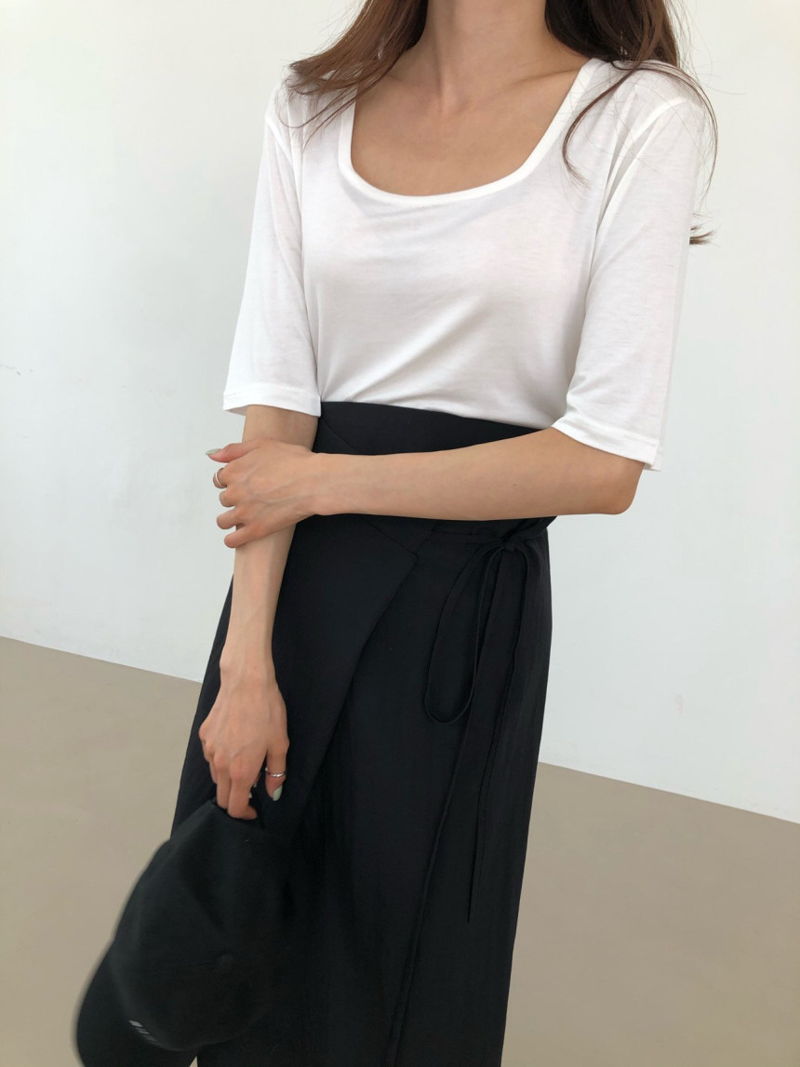 COCO J - Korean Women Fashion - #Kfashion - Seer Square Tee - 10
