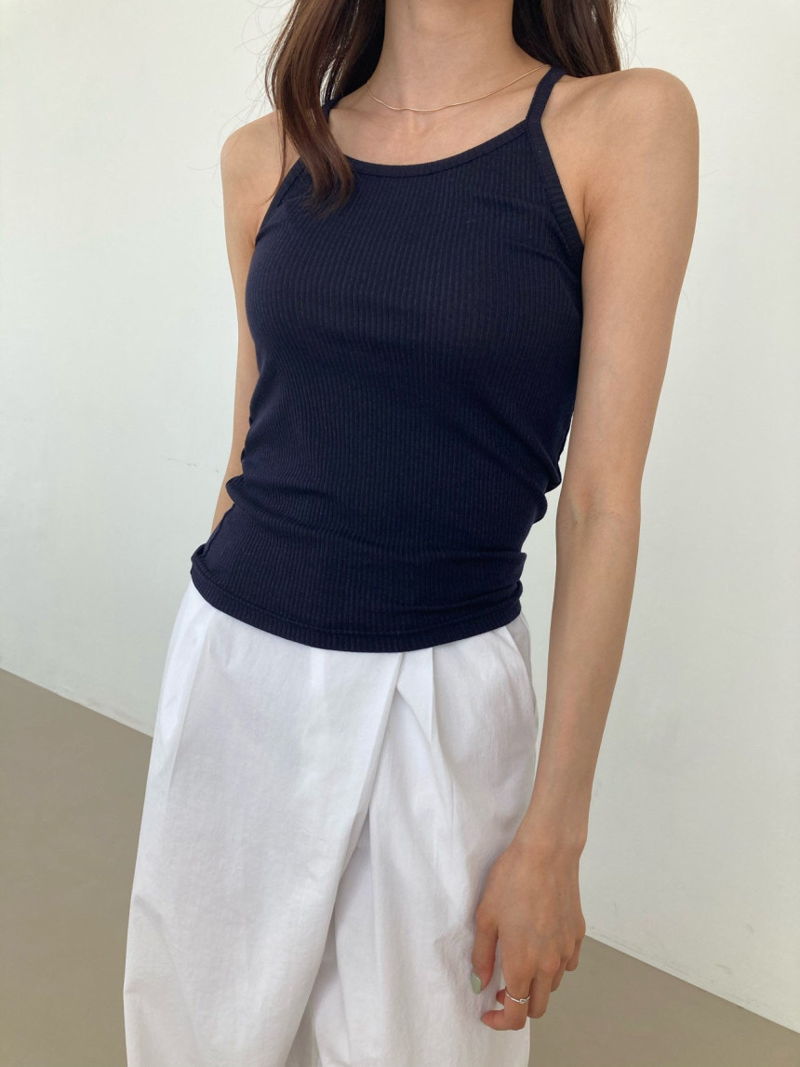 COCO J - Korean Women Fashion - #Kfashion - To Me Rib Tensel Sleeveless Top - 2