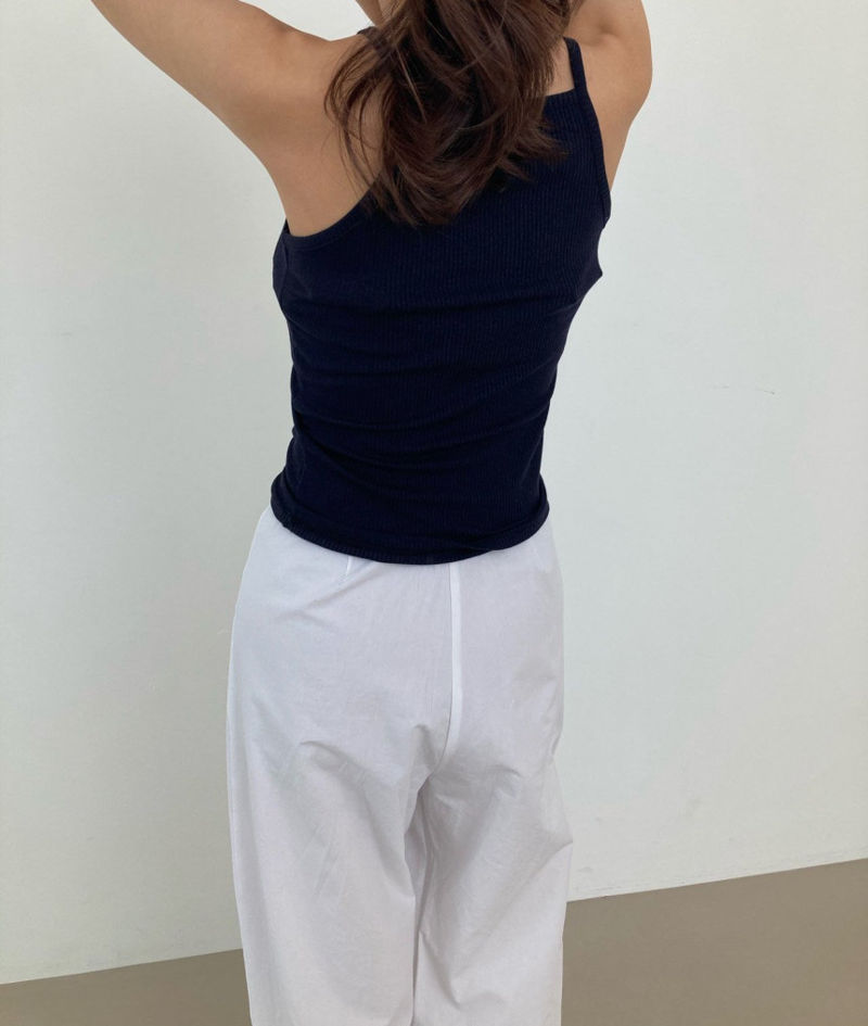 COCO J - Korean Women Fashion - #Kfashion - To Me Rib Tensel Sleeveless Top - 3