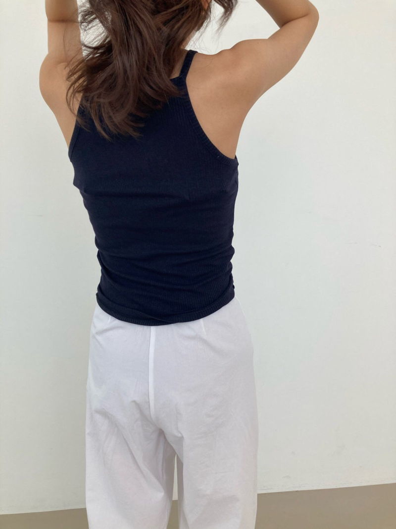 COCO J - Korean Women Fashion - #Kfashion - To Me Rib Tensel Sleeveless Top - 4