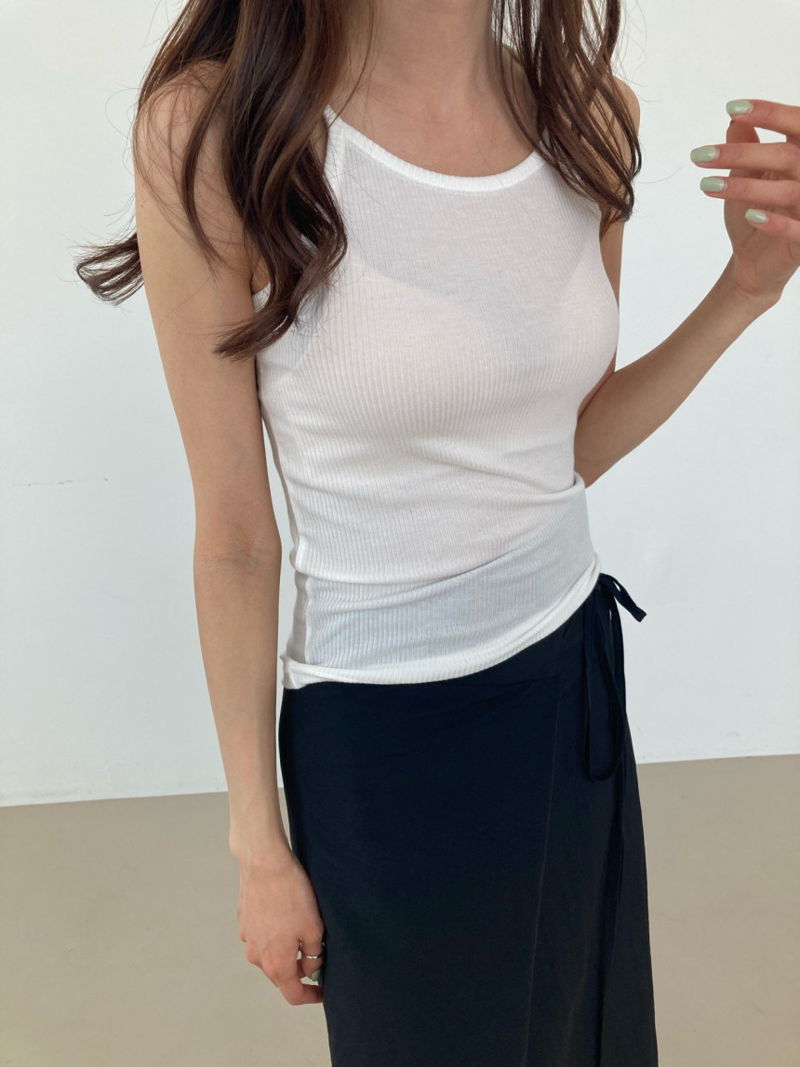COCO J - Korean Women Fashion - #Kfashion - To Me Rib Tensel Sleeveless Top - 6