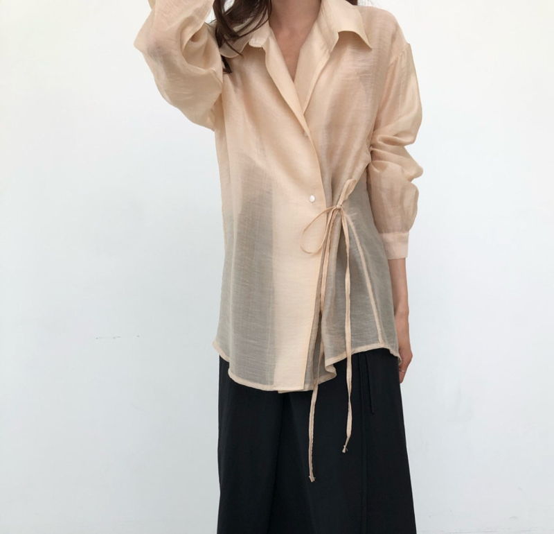 COCO J - Korean Women Fashion - #Kfashion - Sling Wrap Shirt - 12