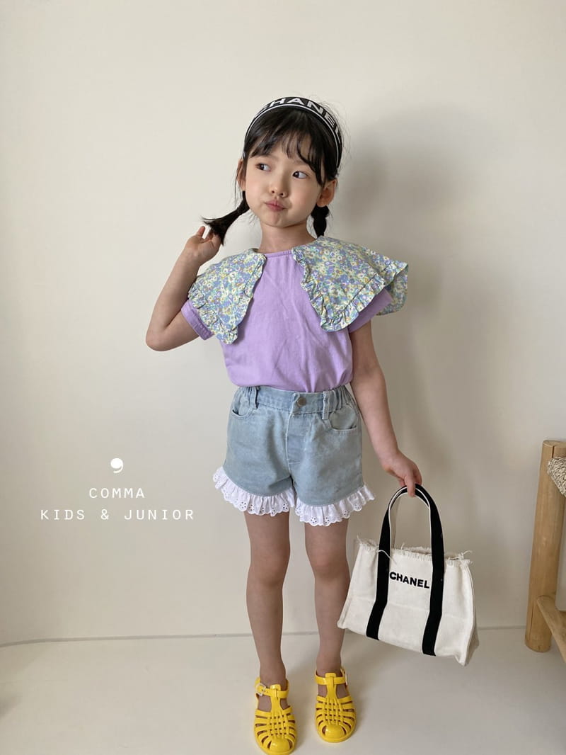 COMMA - Korean Children Fashion - #Kfashion4kids - Flower Collar Tee - 2