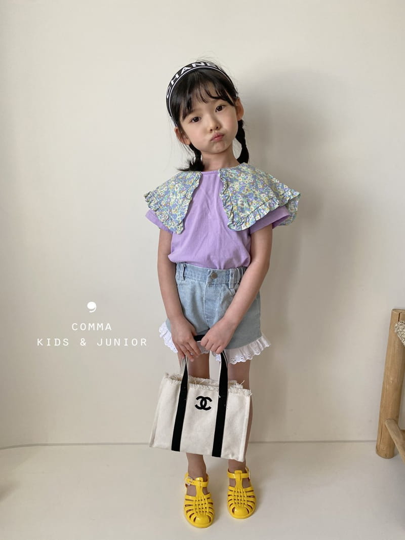 COMMA - Korean Children Fashion - #Kfashion4kids - Flower Collar Tee - 3