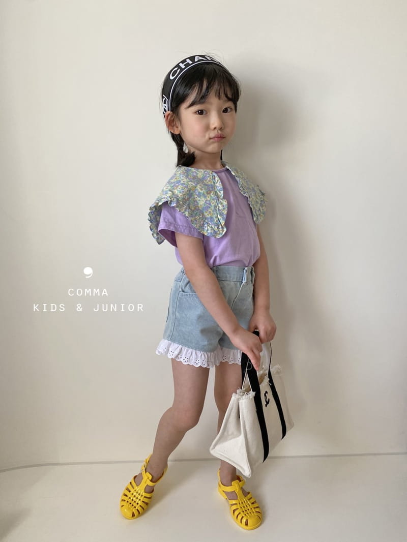 COMMA - Korean Children Fashion - #Kfashion4kids - Flower Collar Tee - 5