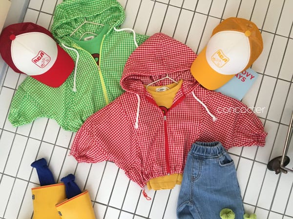 CONCOCTER - Korean Children Fashion - #Kfashion4kids - Check Windbreaker Jumper