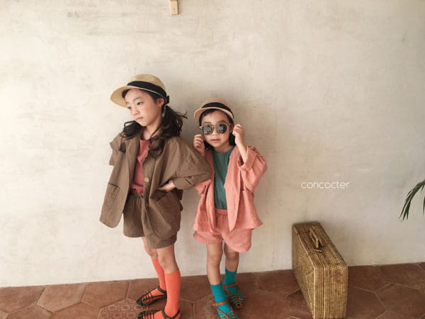 CONCOCTER - Korean Children Fashion - #Kfashion4kids - Firenze Suit Top Bottom Set - 2