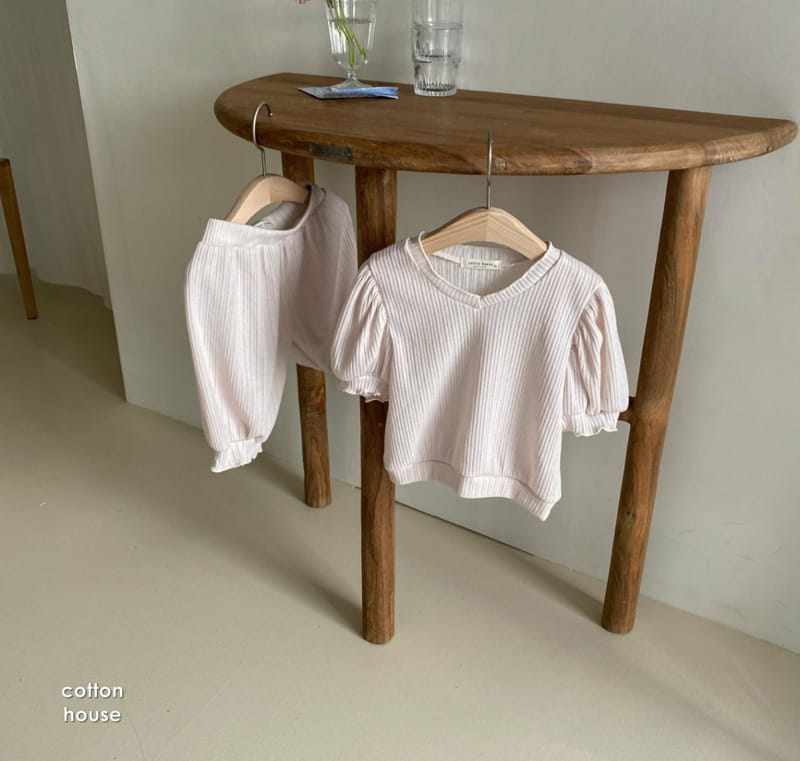COTTON HOUSE - Korean Children Fashion - #Kfashion4kids - Rip Capri Top Bottom Set