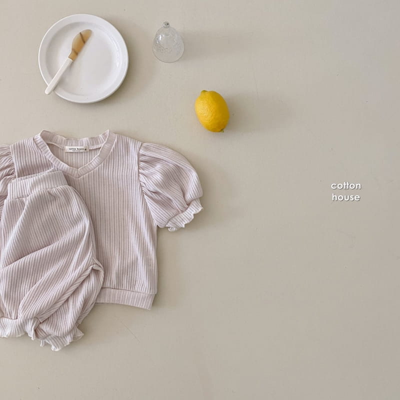 COTTON HOUSE - Korean Children Fashion - #Kfashion4kids - Rip Capri Top Bottom Set - 10