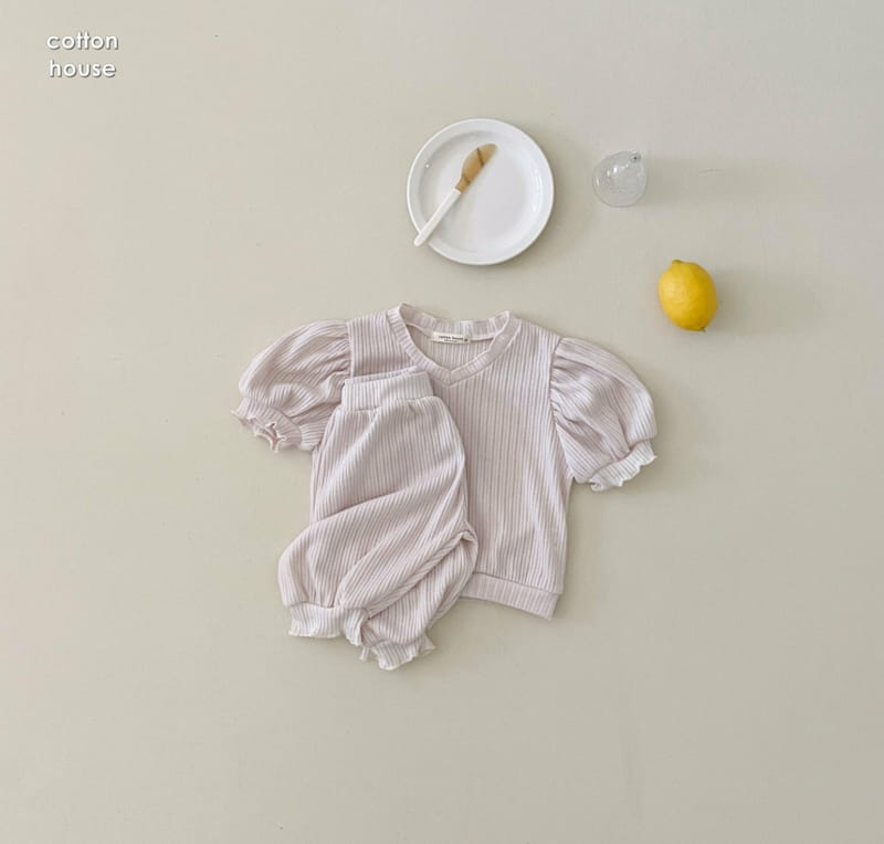 COTTON HOUSE - Korean Children Fashion - #Kfashion4kids - Rip Capri Top Bottom Set - 8