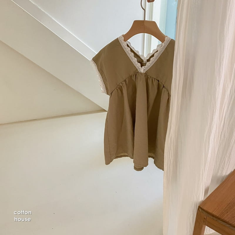 COTTON HOUSE - Korean Children Fashion - #Kfashion4kids - Linen V Neck One-piece - 3