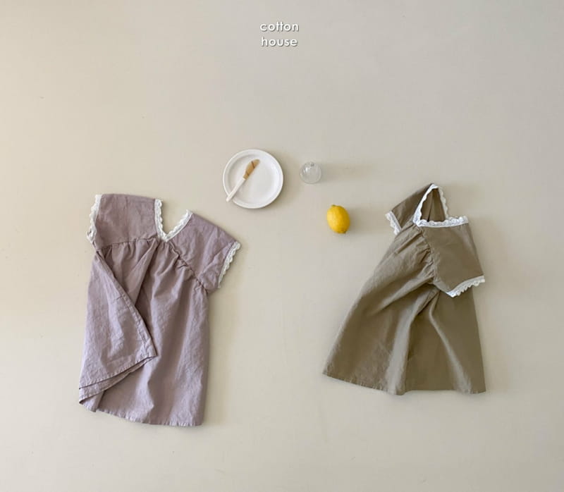 COTTON HOUSE - Korean Children Fashion - #Kfashion4kids - Linen V Neck One-piece - 9