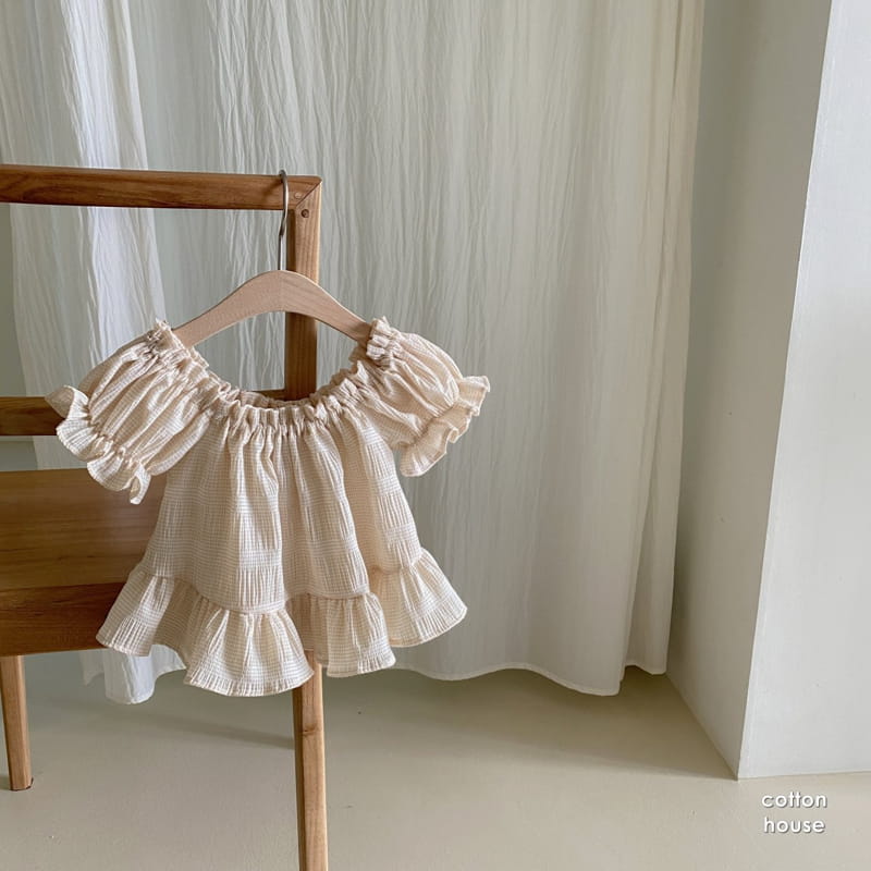 COTTON HOUSE - Korean Children Fashion - #Kfashion4kids - Open Shoulder Blouse - 4
