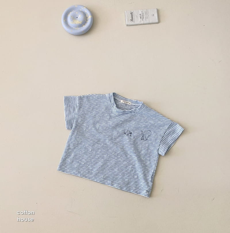 COTTON HOUSE - Korean Children Fashion - #Kfashion4kids - Elephant Stripes Tee - 3