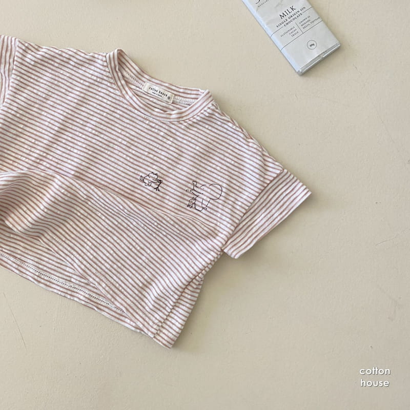 COTTON HOUSE - Korean Children Fashion - #Kfashion4kids - Elephant Stripes Tee - 7