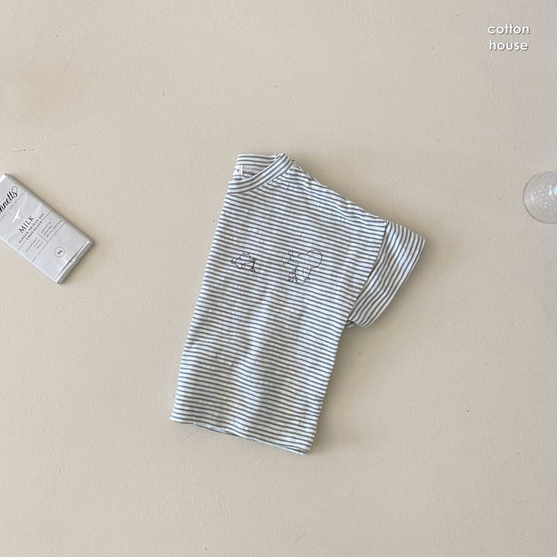 COTTON HOUSE - Korean Children Fashion - #Kfashion4kids - Elephant Stripes Tee - 8