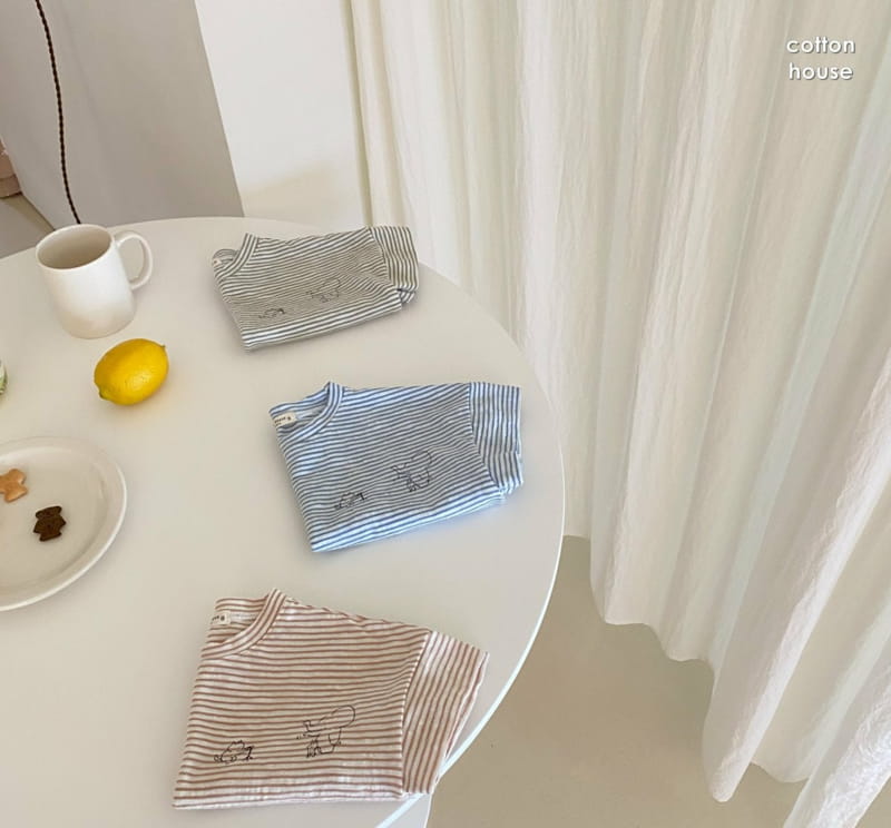 COTTON HOUSE - Korean Children Fashion - #Kfashion4kids - Elephant Stripes Tee - 9