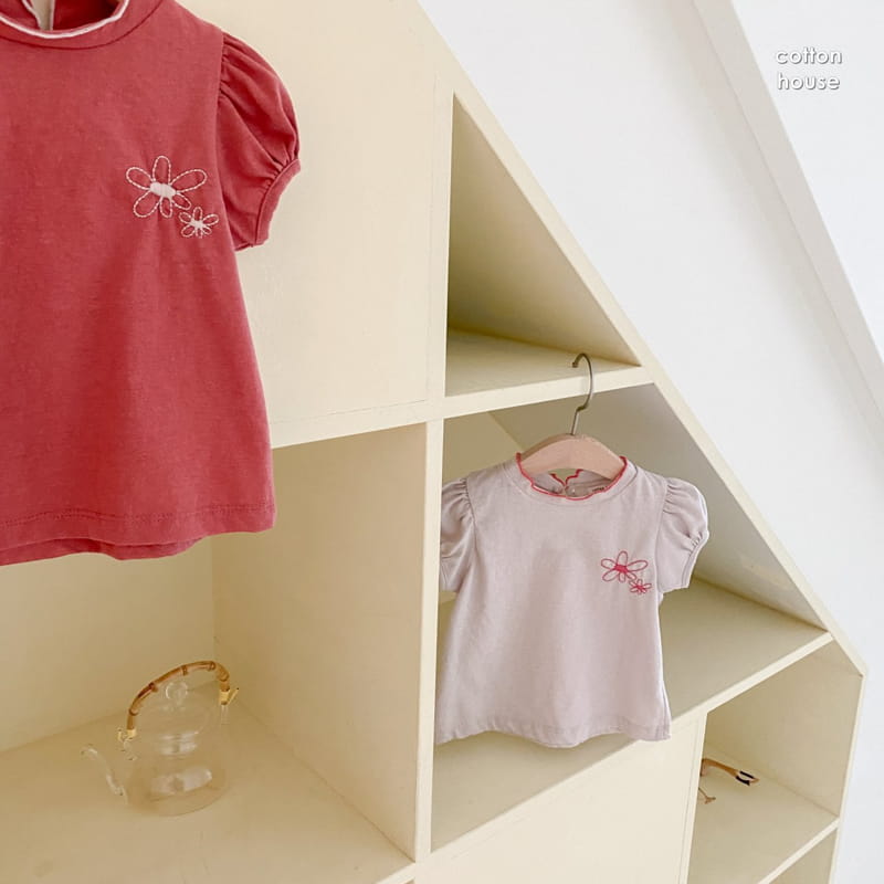 COTTON HOUSE - Korean Children Fashion - #Kfashion4kids - Embroidery Puff Tee