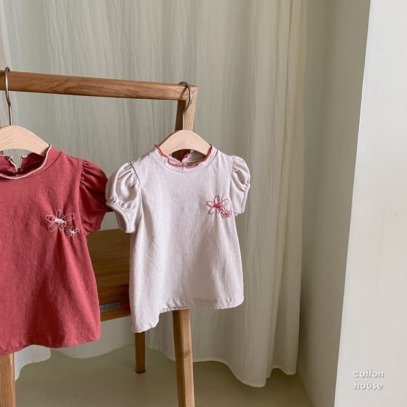 COTTON HOUSE - Korean Children Fashion - #Kfashion4kids - Embroidery Puff Tee - 10