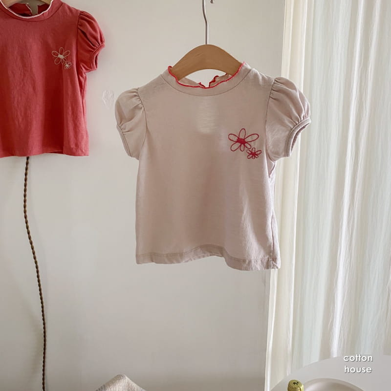 COTTON HOUSE - Korean Children Fashion - #Kfashion4kids - Embroidery Puff Tee - 2