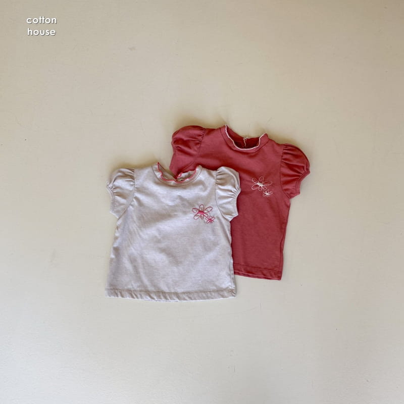 COTTON HOUSE - Korean Children Fashion - #Kfashion4kids - Embroidery Puff Tee - 4