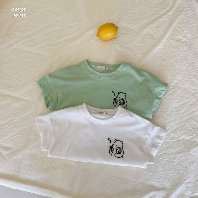 COTTON HOUSE - Korean Children Fashion - #Kfashion4kids - Bear Embroidery Tee - 11