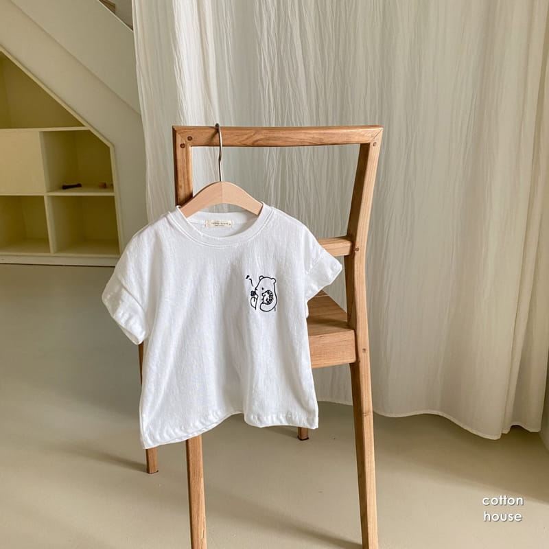 COTTON HOUSE - Korean Children Fashion - #Kfashion4kids - Bear Embroidery Tee - 2