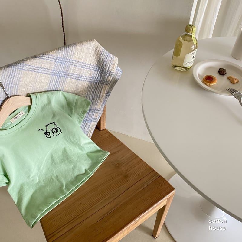COTTON HOUSE - Korean Children Fashion - #Kfashion4kids - Bear Embroidery Tee - 3