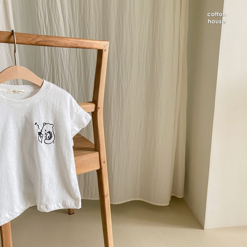 COTTON HOUSE - Korean Children Fashion - #Kfashion4kids - Bear Embroidery Tee - 4