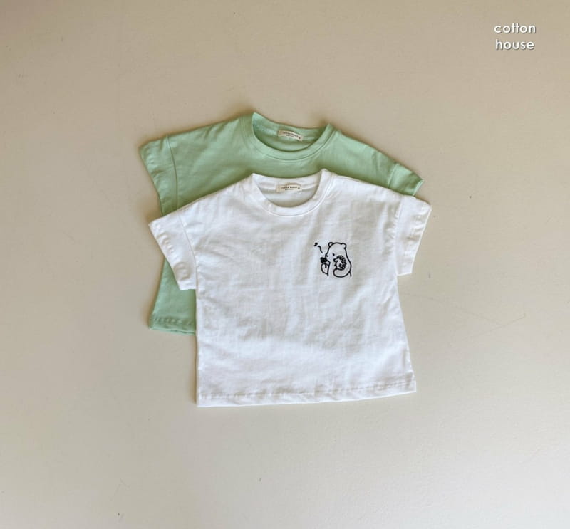 COTTON HOUSE - Korean Children Fashion - #Kfashion4kids - Bear Embroidery Tee - 5