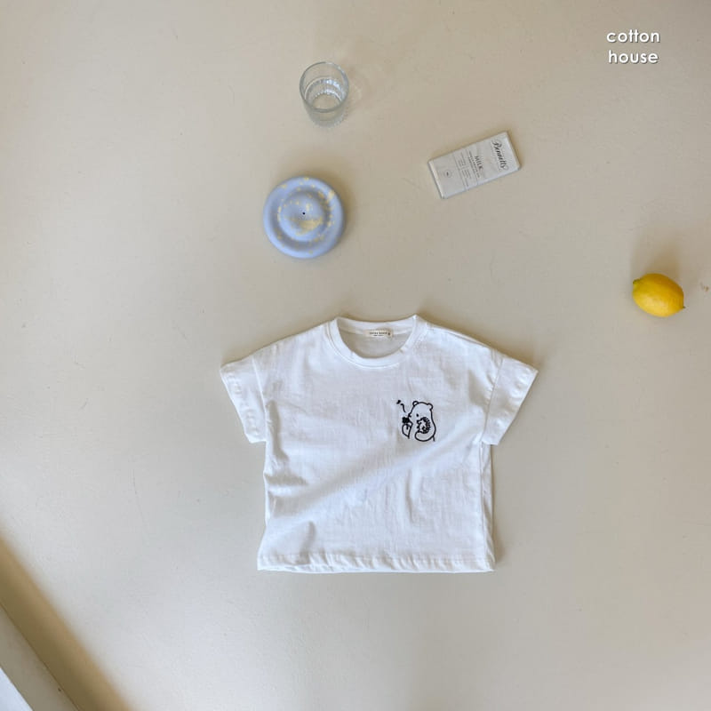 COTTON HOUSE - Korean Children Fashion - #Kfashion4kids - Bear Embroidery Tee - 6