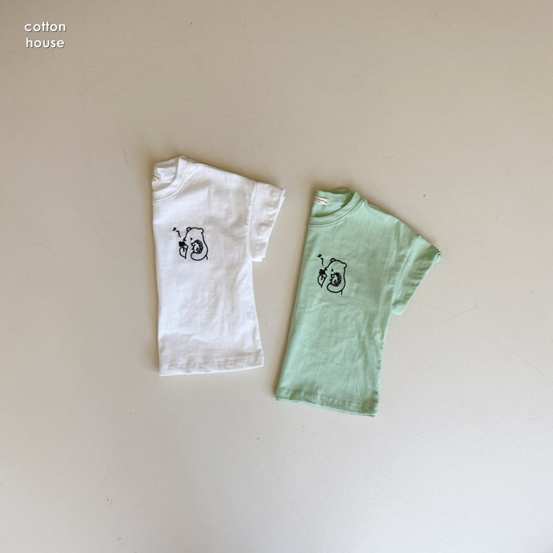 COTTON HOUSE - Korean Children Fashion - #Kfashion4kids - Bear Embroidery Tee - 7