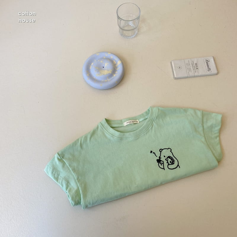COTTON HOUSE - Korean Children Fashion - #Kfashion4kids - Bear Embroidery Tee - 8