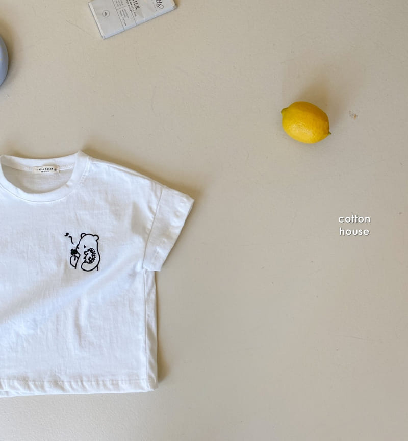 COTTON HOUSE - Korean Children Fashion - #Kfashion4kids - Bear Embroidery Tee - 9