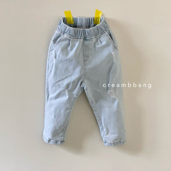 CREAM BBANG - Korean Children Fashion - #Kfashion4kids - Ice Denim Vintage Baggy Jeans - 2