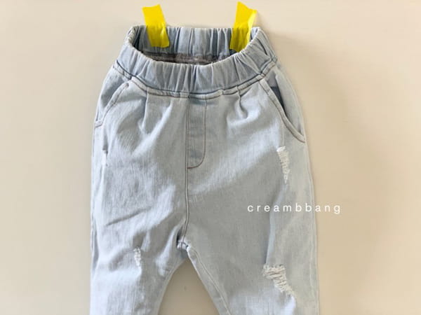 CREAM BBANG - Korean Children Fashion - #Kfashion4kids - Ice Denim Vintage Baggy Jeans - 8