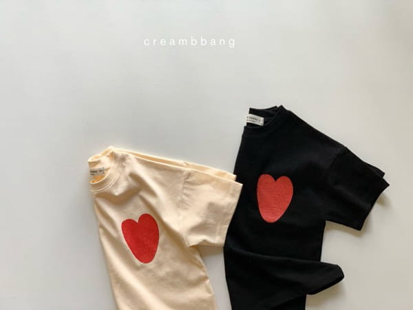 CREAM BBANG - Korean Children Fashion - #Kfashion4kids - Heart Short Sleeves Tee - 11
